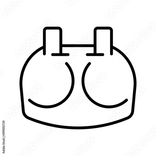 Chest protector icon. Sports and protective gear line symbol. Black and white.