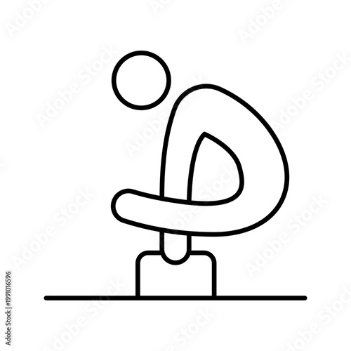 Pommel horse icon. Sports and artistic gymnastics line symbol. Black and white.