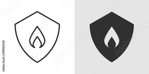 Fire Safety Icon representing fire prevention, emergency preparedness, and protection measures.