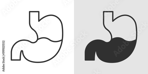 Gastroenterology Icon representing digestive system health, stomach care, and medical treatment.