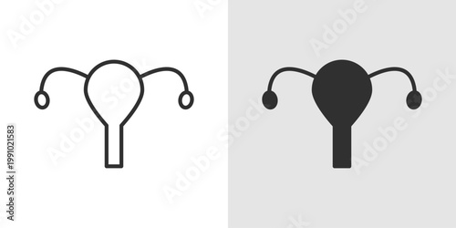 Gynecology Icon representing women’s reproductive health, medical care, and clinical examination.