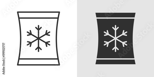 Ice Pack Icon representing cold therapy, injury relief, and swelling reduction.