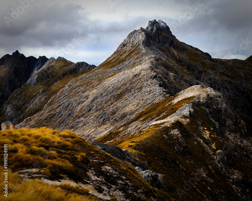 Rugged Mountain Ridge in Fiordland National Park
