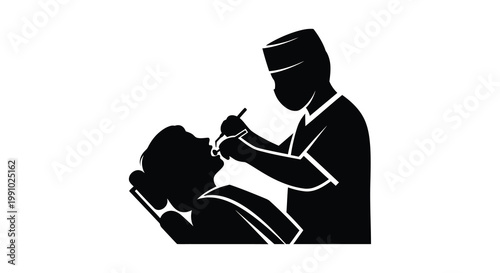 Dentist examining a patient s teeth with a mirror and probe