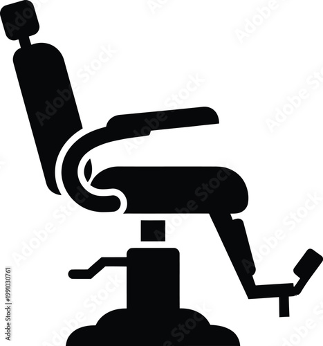 A barber chair designed for haircut services in a salon setting Vector
