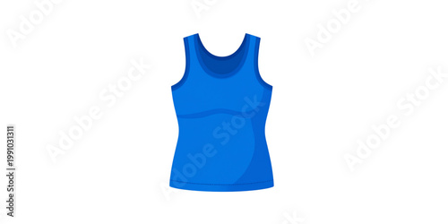 Blue women's racerback tank top displayed against plain background Vector
