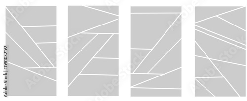 Image collage layout template. Grey mosaic mood board grid collection. Picture frame set. Photo album idea for banner, poster, comic page, flyer, brochure, booklet, memory wall design. Vector pack