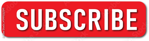 Obraz na płótnie Red button with the word subscribe prominently displayed isolated on transparent