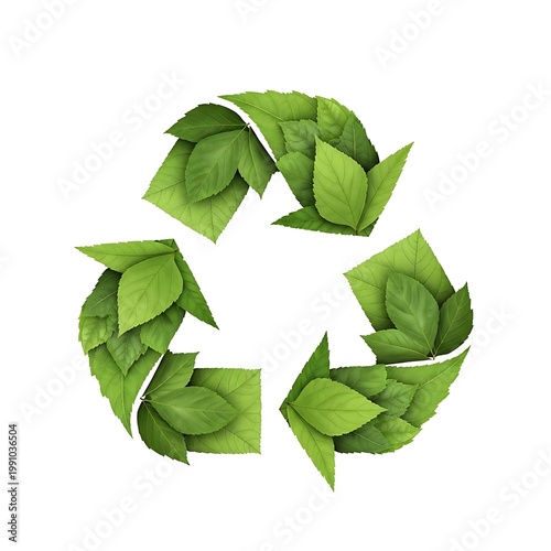 Green Leaf Recycling Symbol Eco Friendly Sustainability Concept