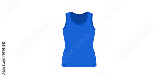 A sleeveless blue athletic tank top displayed against a plain background Vector
