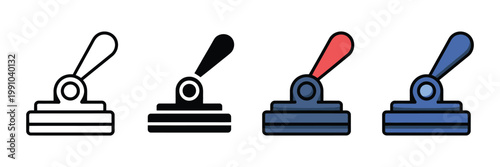 Toggle switch lever icons in outline and flat styles for UI