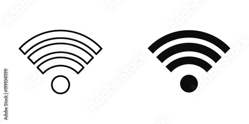 Comparison of wi-fi signal strength indicators with different bar fill styles