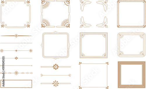 Assortment of Elegant Decorative Frames and Dividers