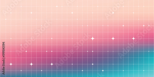 A vibrant gradient background with sparkles.