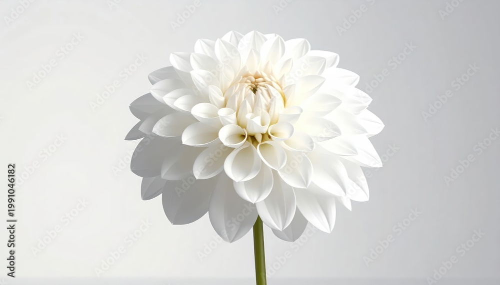 Obraz premium Beautiful White Dahlia Flower Isolated on White Background Studio Shot.