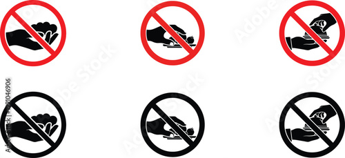 Prohibition signs featuring a hand and a mouse no rodent interaction