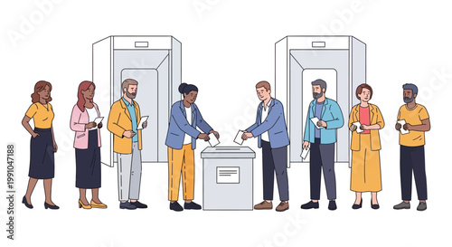 People waiting in line at airport security.