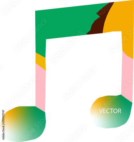 Colorful abstract music note vector illustration