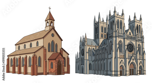 Church and cathedral illustrations