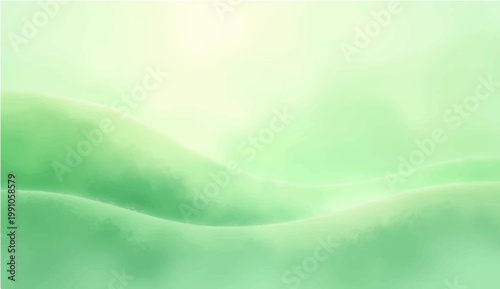 Soft rolling hills bathed in ethereal green hues, invoking a sense of tranquility and serenity, perfect for adding a touch of nature-inspired elegance.