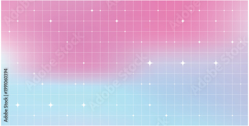 a pink blue and purple gradient background with white stars.