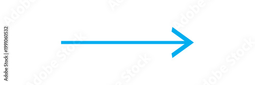 Blue Navigation Arrows, flat design vector illustrator. Multiple side directional arrows. Blue isolated pointing vector arrowhead icon on white background. Isolated long blue arrow icon . Bold long ar