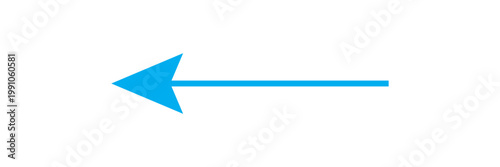 Blue Navigation Arrows, flat design vector illustrator. Multiple side directional arrows. Blue isolated pointing vector arrowhead icon on white background. Isolated long blue arrow icon . Bold long ar