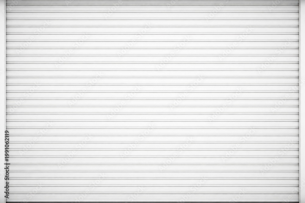 Fototapeta premium Clean white metal roller shutter background featuring grain texture