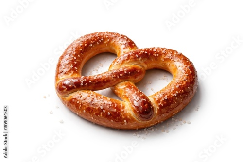 Salted pretzel resting on a...