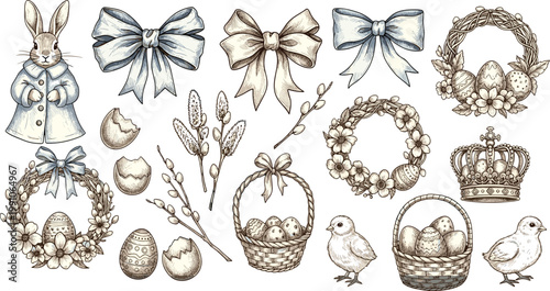 Detailed black and white line art collection featuring friendly zoo characters for educational nursery media.