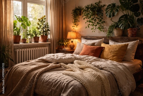 Inviting bedroom space show...