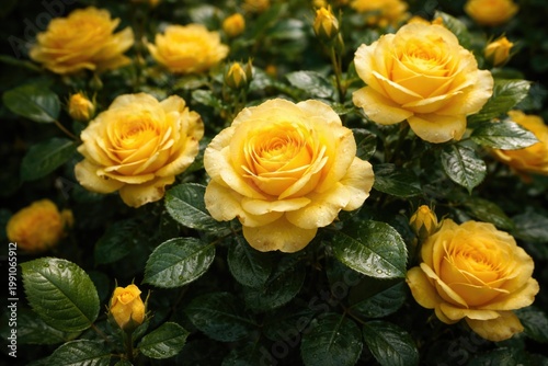 Vibrant yellow rose blossom...