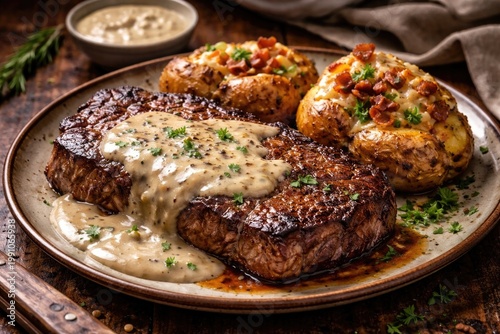 Country style juicy steak s...