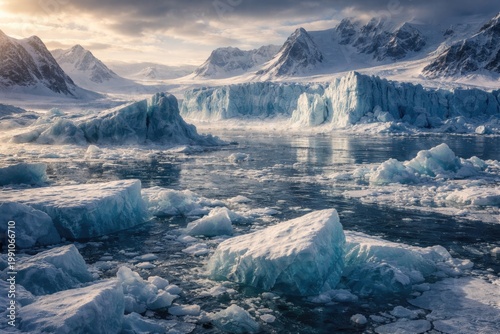 Vast ice formations of a fr...