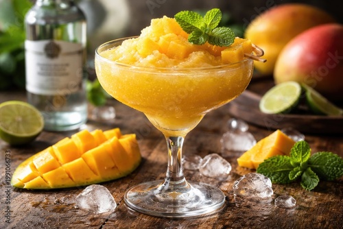 Frozen mango daiquiri cockt...