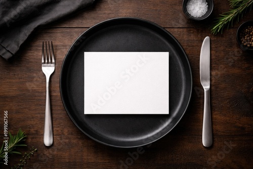 Minimalist dark plate with ...