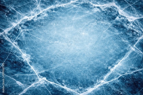 Blue cracked ice surface fe...