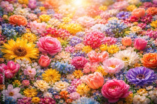 Colorful spring blooms crea...