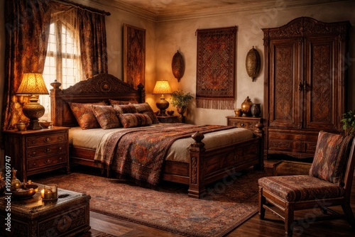 Traditional ethnic bedroom ...