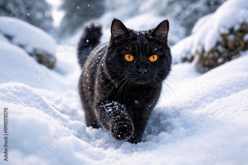 Happy black pet exploring a...
