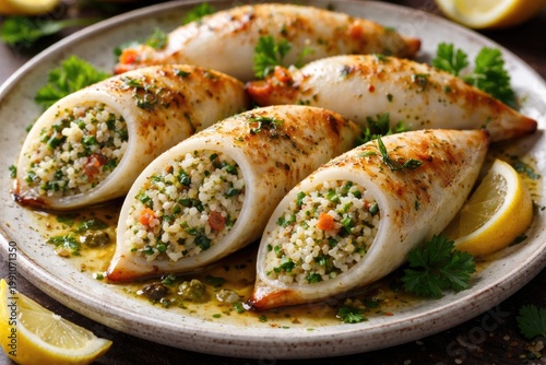 Herb infused rice stuffed i...