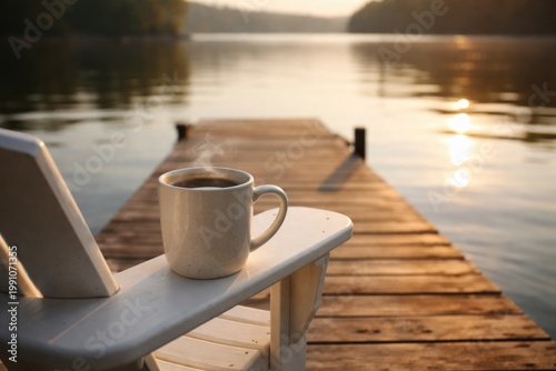 A coffee mug resting on a w...