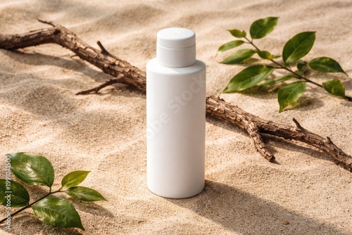 White plastic bottle mockup...