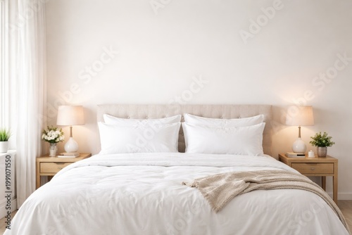 Inviting double bed setup w...