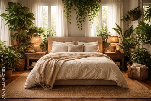 Comfortable bedroom setup w...