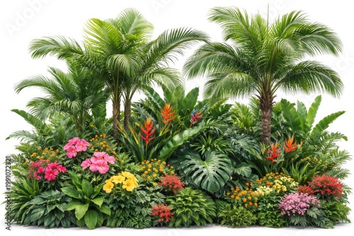 Dense tropical foliage disp...