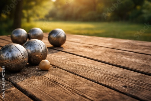 Metal petanque balls positi...