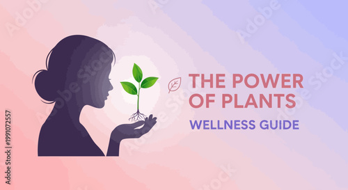 Woman holding green plant for wellness.