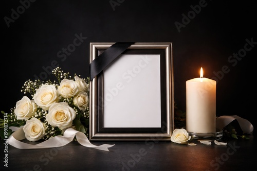 Elegant funeral photo frame...