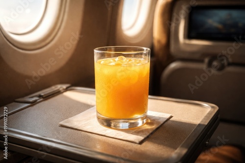 A refreshing glass of orang...